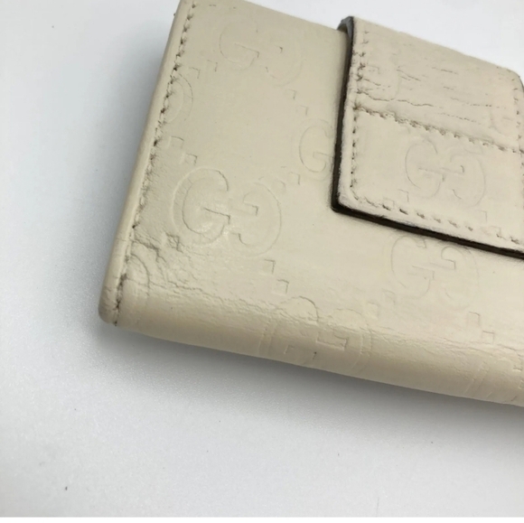 🔹️GUCCI 🔹️ Key case holder Leather ivory Guccissima - Picture 8 of 15